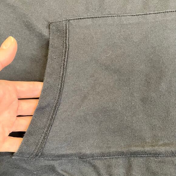 Free People Intimately Sz L Y2K Style Slouchy Hoodie Sweatshirt 3/4 Sleeve Black - Picture 12 of 16